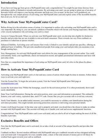 Activate Your MyPrepaidCenter Card These days for Special Rewards and Gives