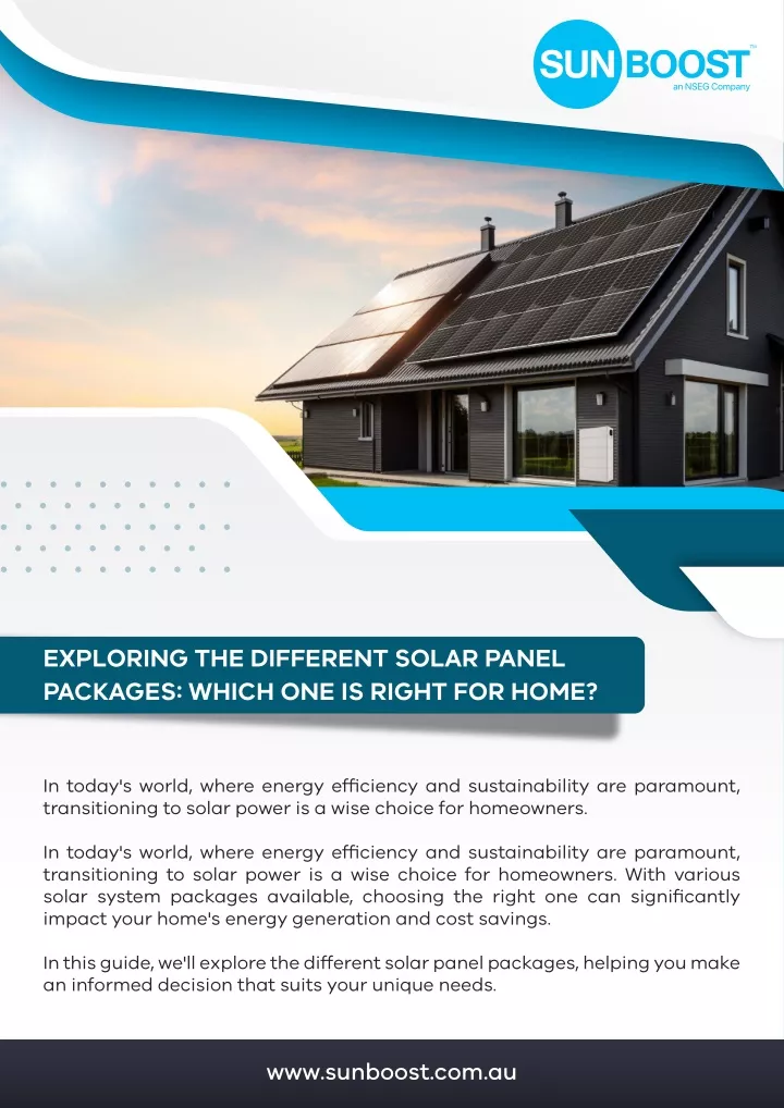 exploring the different solar panel packages