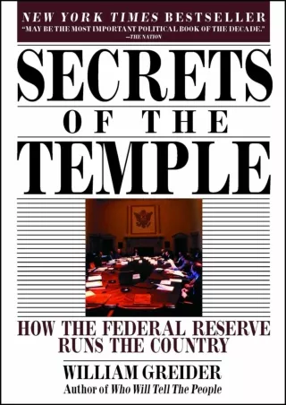 READ [PDF] Secrets of the Temple: How the Federal Reserve Runs the Country