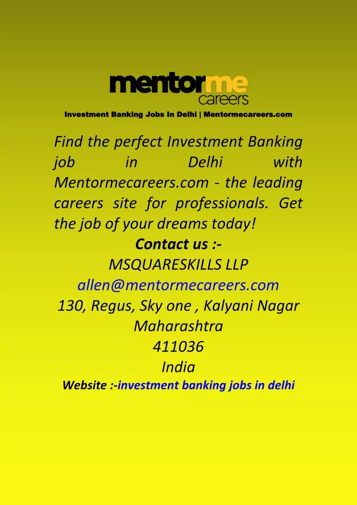 investment investment banking