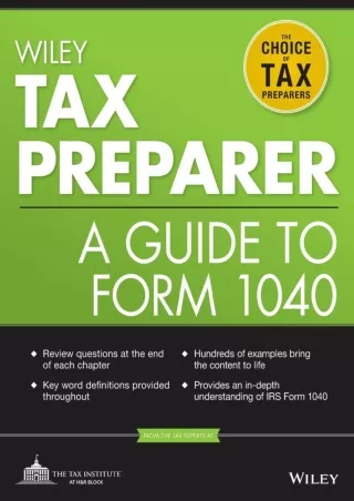 [PDF READ ONLINE] Wiley Tax Preparer: A Guide to Form 1040
