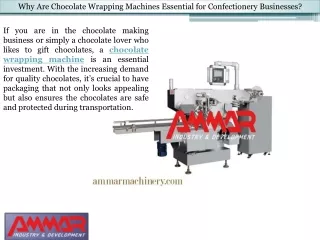 Advantage of Using a Chocolate Wrapping Machine