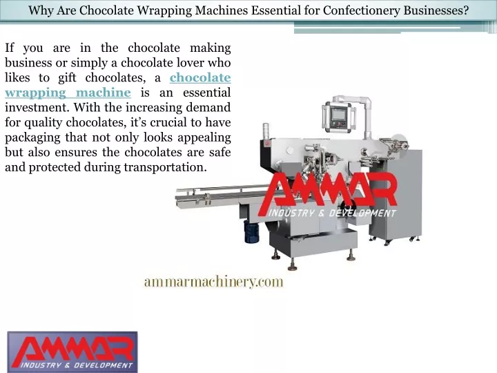 why are chocolate wrapping machines essential