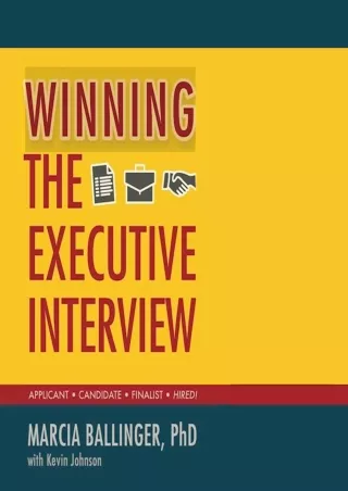 Download Book [PDF] Winning the Executive Interview