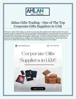 Ahlan Gifts Trading - One of The Top Corporate Gifts Suppliers in UAE