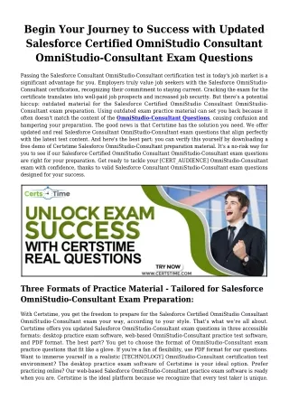 Salesforce OmniStudio-Consultant exam update the material. 