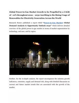 global power to gas market growth to be propelled