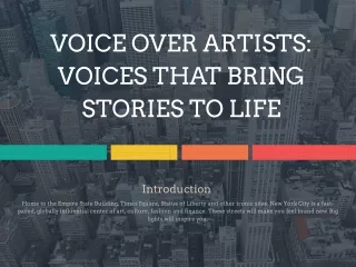 Voice Over Artists: Voices That Bring Stories to Life