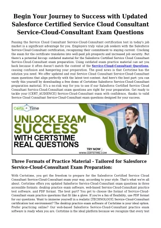 Salesforce Service-Cloud-Consultant exam update the material. 
