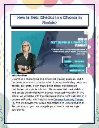 How is Debt Divided in a Divorce in Florida