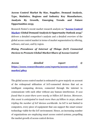 access control market by size supplier demand