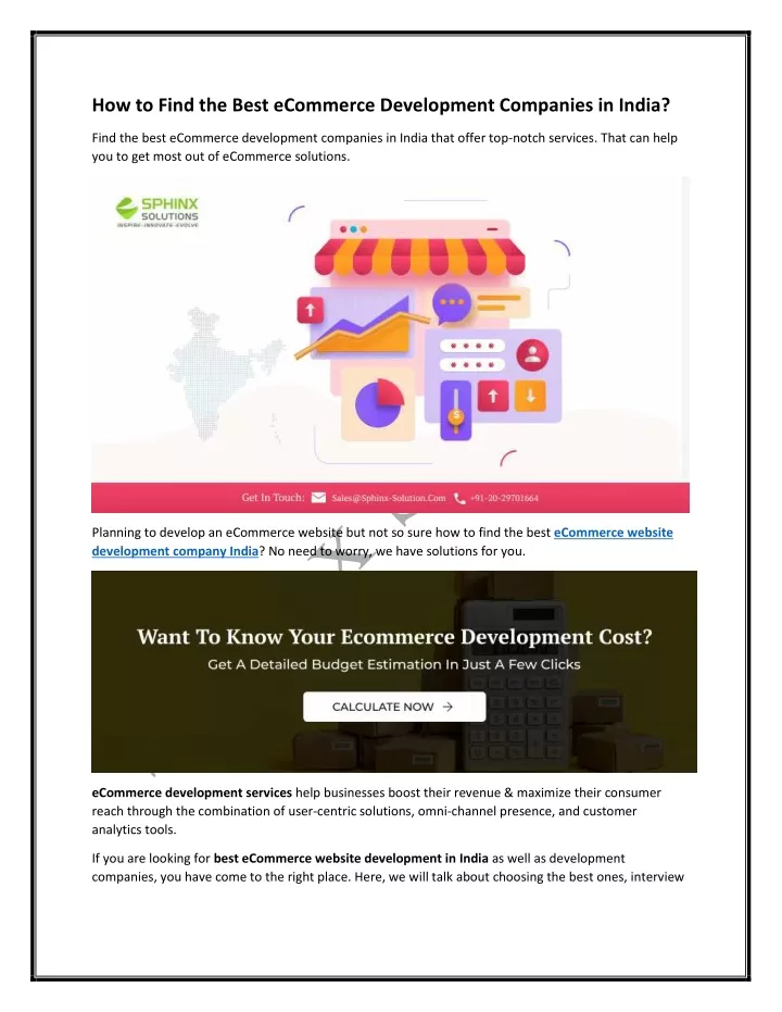 how to find the best ecommerce development