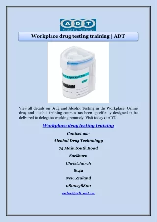 Workplace drug testing training | ADT