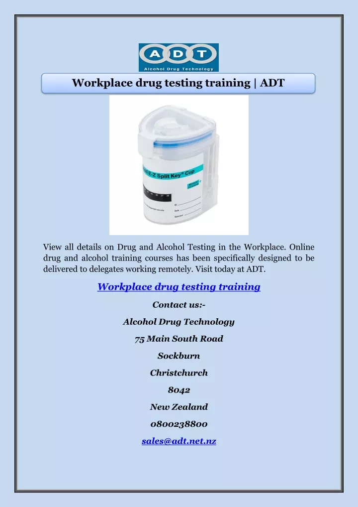 workplace drug testing training adt