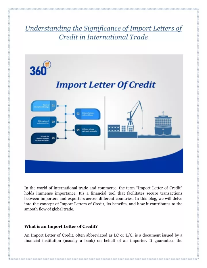 understanding the significance of import letters