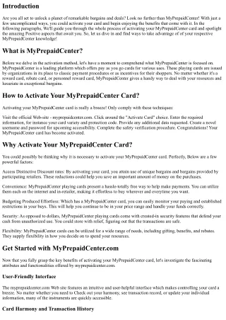 Activate Your MyPrepaidCenter Card to Accessibility Fascinating Discount rates a