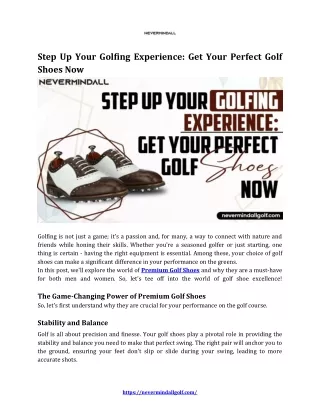 Step Up Your Golfing Experience: Get Your Perfect Golf Shoes Now