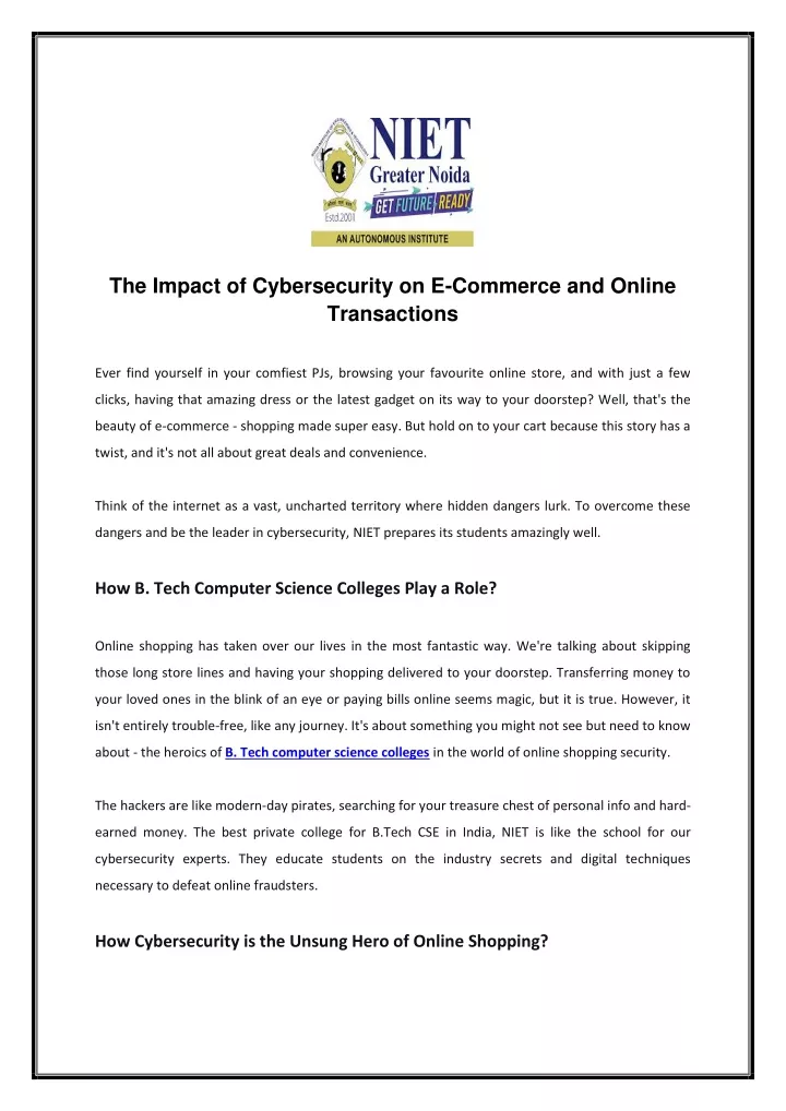 the impact of cybersecurity on e commerce