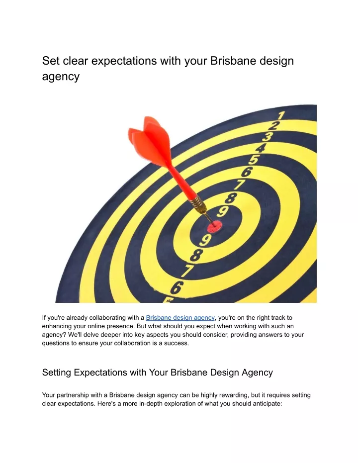 set clear expectations with your brisbane design