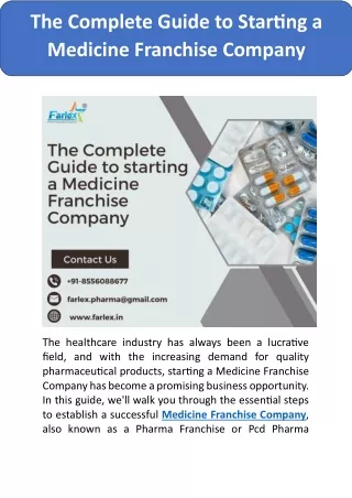 The Complete Guide to Starting a Medicine Franchise Company