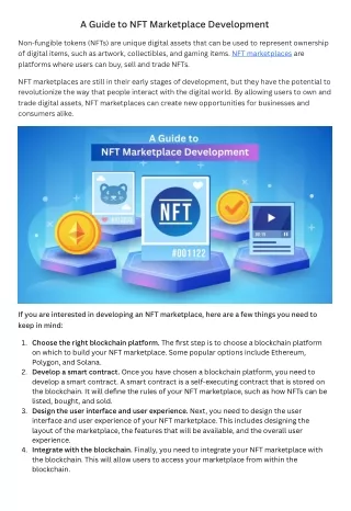 A Guide to NFT Marketplace Development