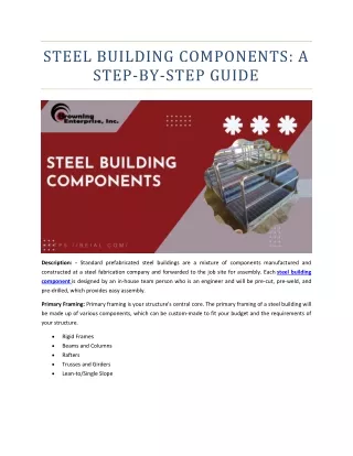 STEEL BUILDING COMPONENTS A STEP-BY-STEP GUIDE