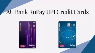 AU Bank RuPay UPI Credit Cards