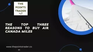 The Top Three Reasons To Buy Air Canada Miles