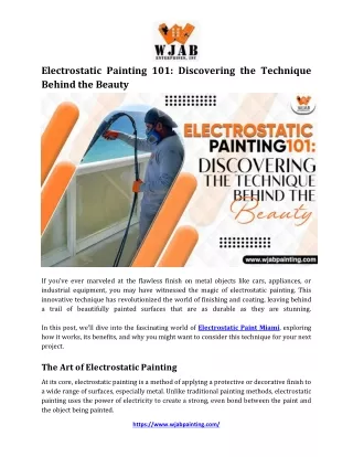 Electrostatic Painting 101 Discovering the Technique Behind the Beauty