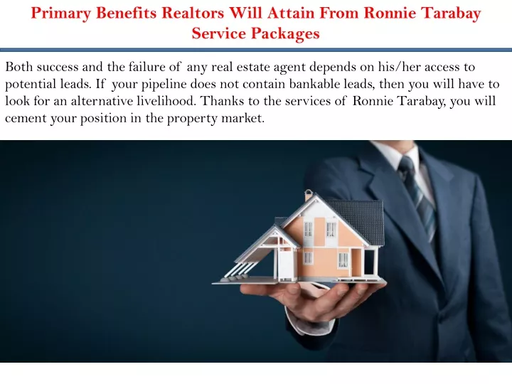 primary benefits realtors will attain from ronnie