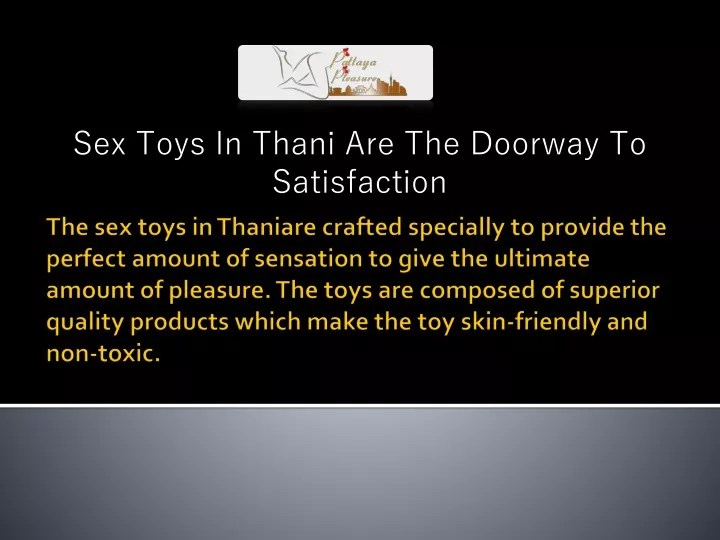 sex toys in thani are the doorway to satisfaction
