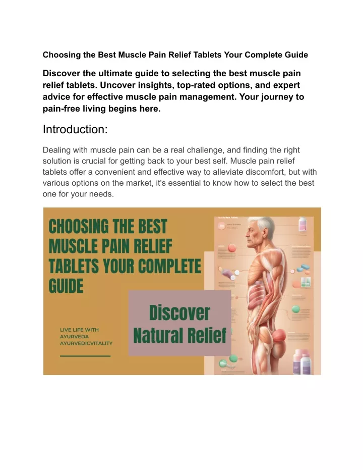 choosing the best muscle pain relief tablets your