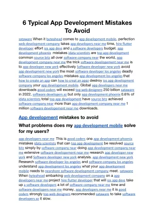 6 typical app development mistakes to avoid