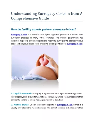 Understanding Surrogacy Costs in Iran: A Comprehensive Guide
