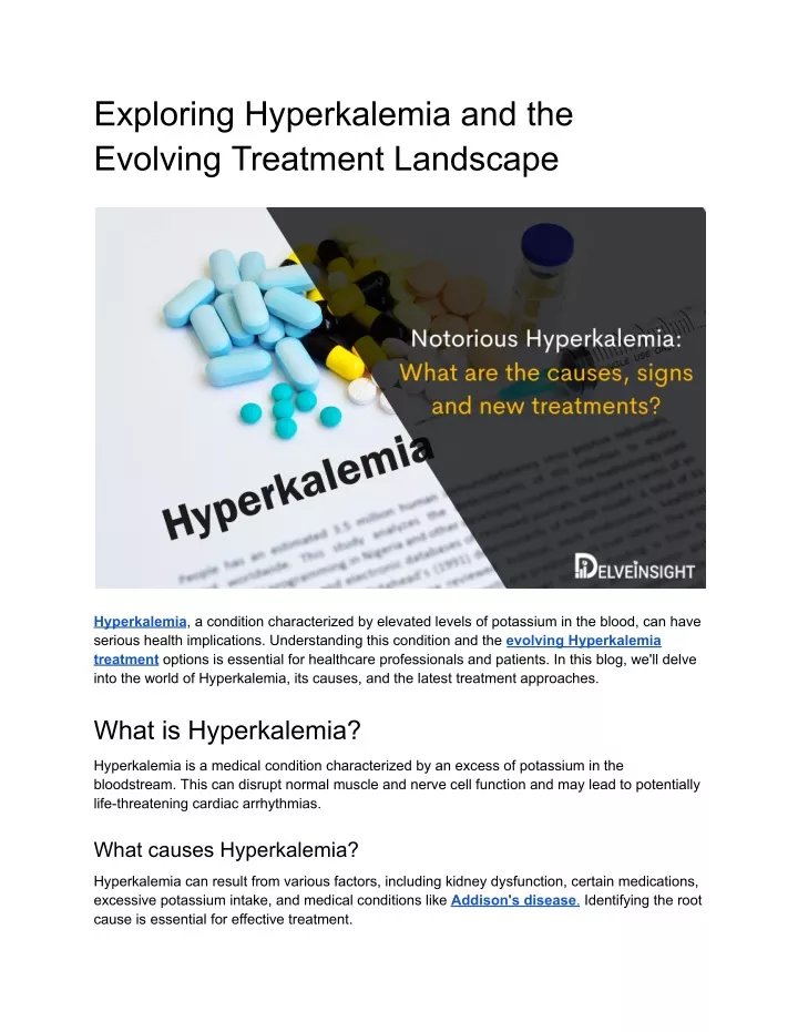 exploring hyperkalemia and the evolving treatment
