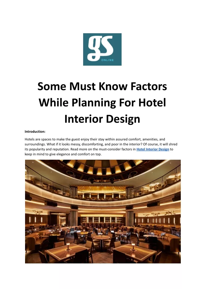 some must know factors while planning for hotel