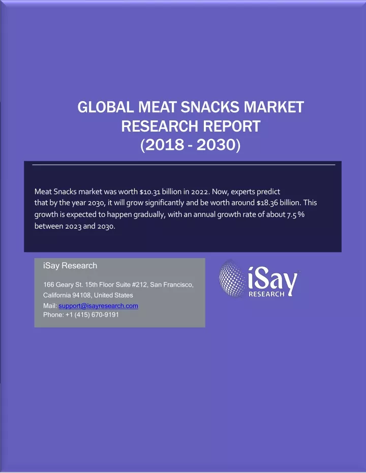 global meat snacks market research report 2018