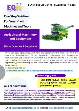 Agricultural Machinery and Equipment Suppliers in China