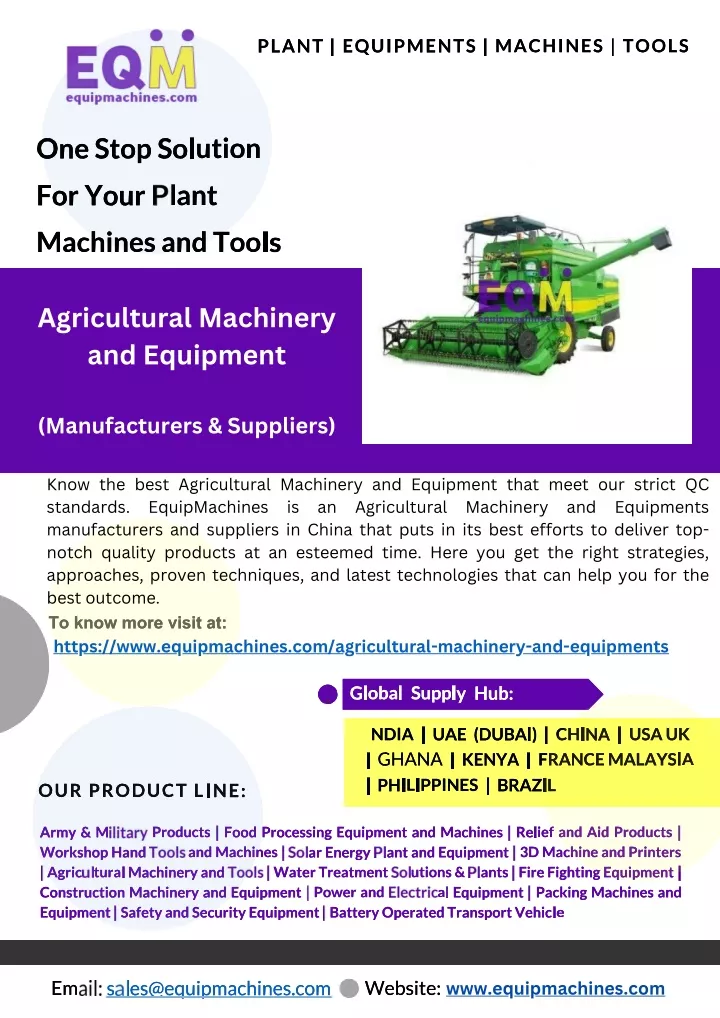 agricultural machinery and equipment
