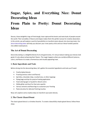 Donut Decorating Ideas