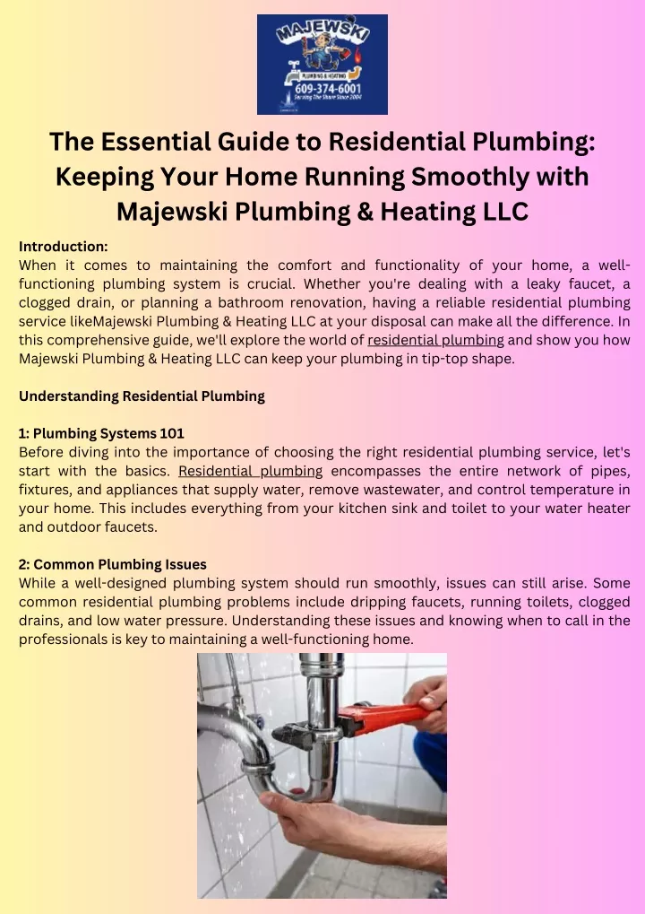the essential guide to residential plumbing