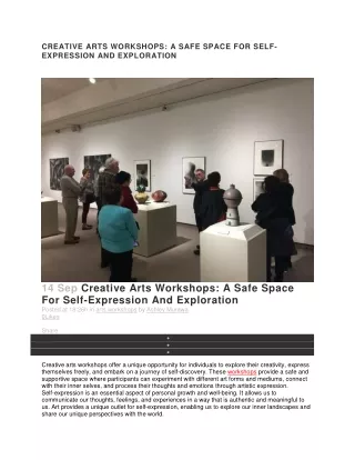 creative arts workshops a safe space for self