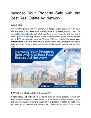 Increase Your Property Sale with the Best Real Estate Ad Network