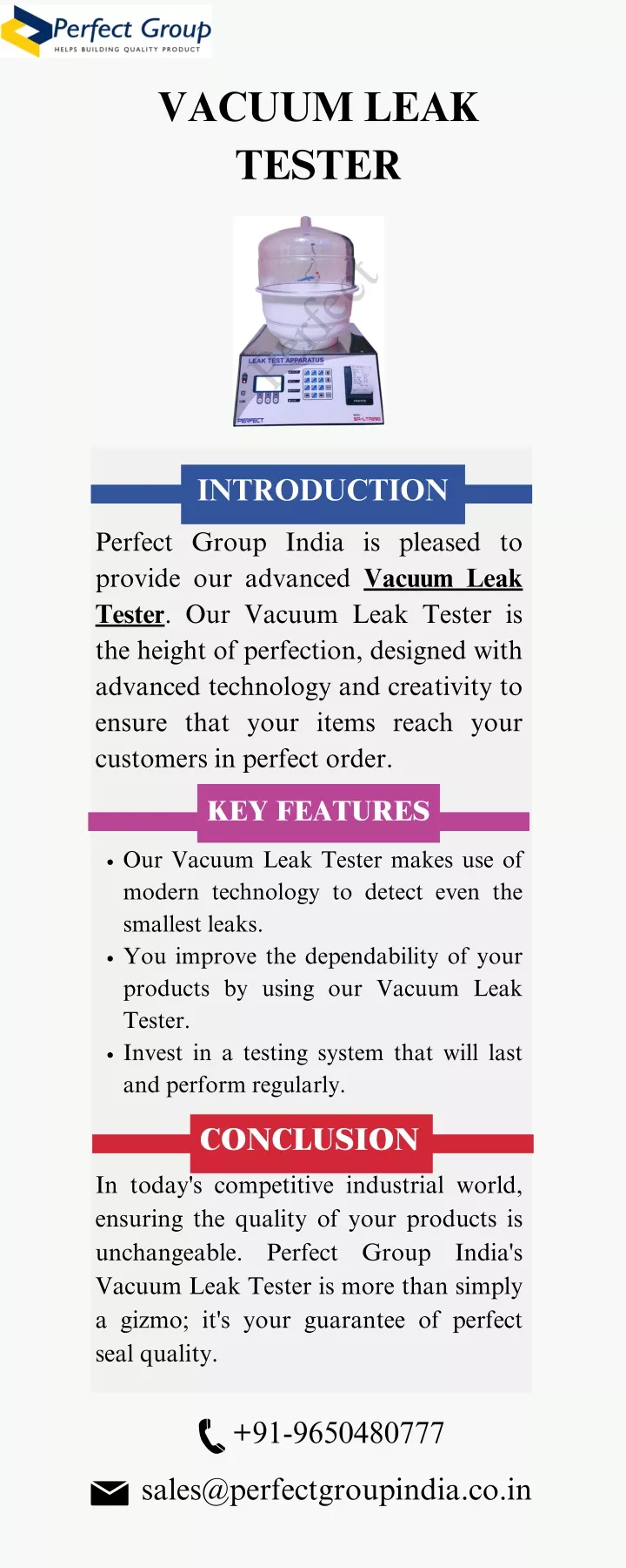 vacuum leak tester