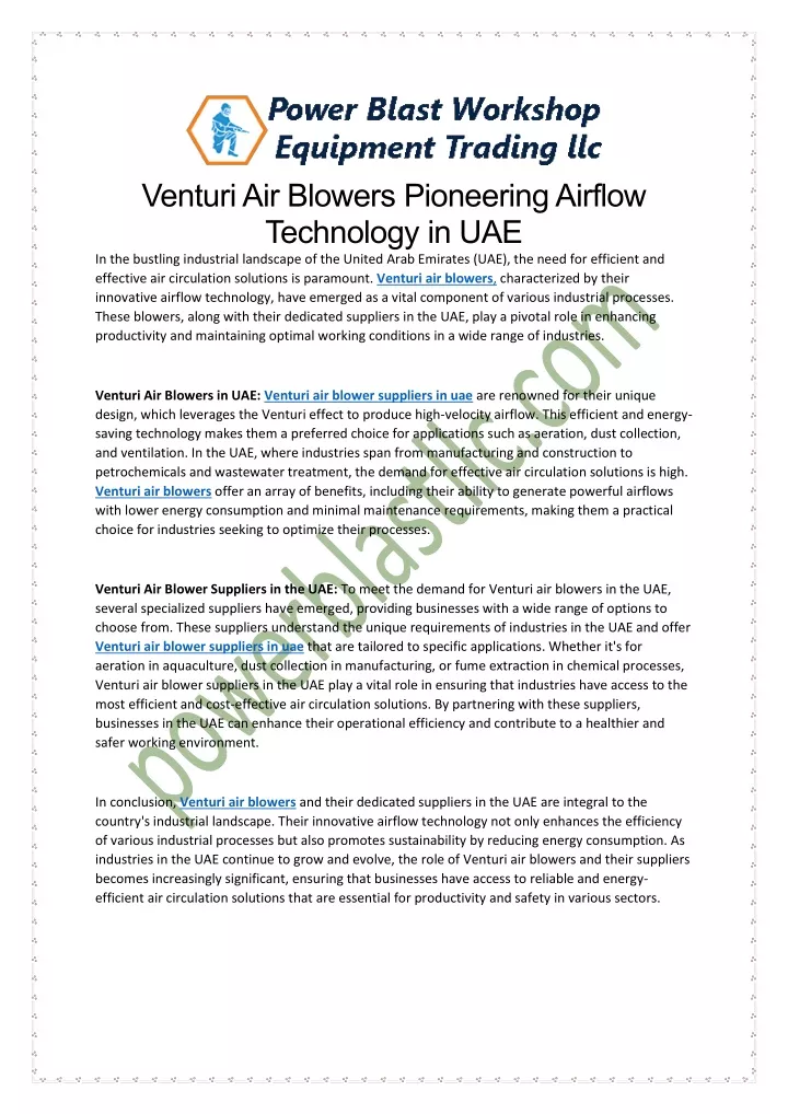 venturi air blowers pioneering airflow technology