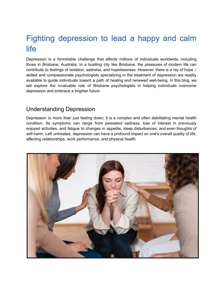 fighting depression to lead a happy and calm life