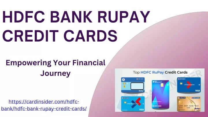 hdfc bank rupay credit cards
