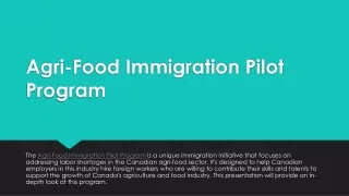 Sowing Dreams: The Agri-Food Immigration Pilot Program
