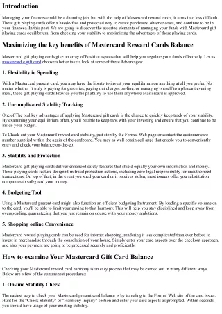 Managing Your Finances with Mastercard Reward Playing cards Stability
