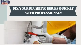Fix Your Plumbing Issues Quickly With Professionals